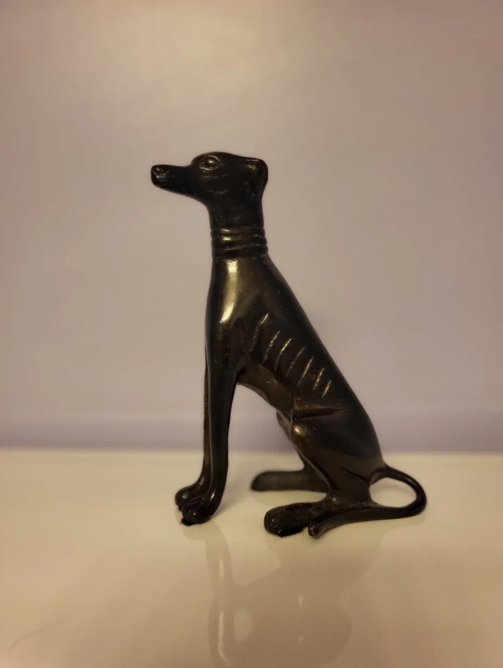 Black Bronze Metal 5.5 Inch Greyhound Whippet Sculpture Figurine